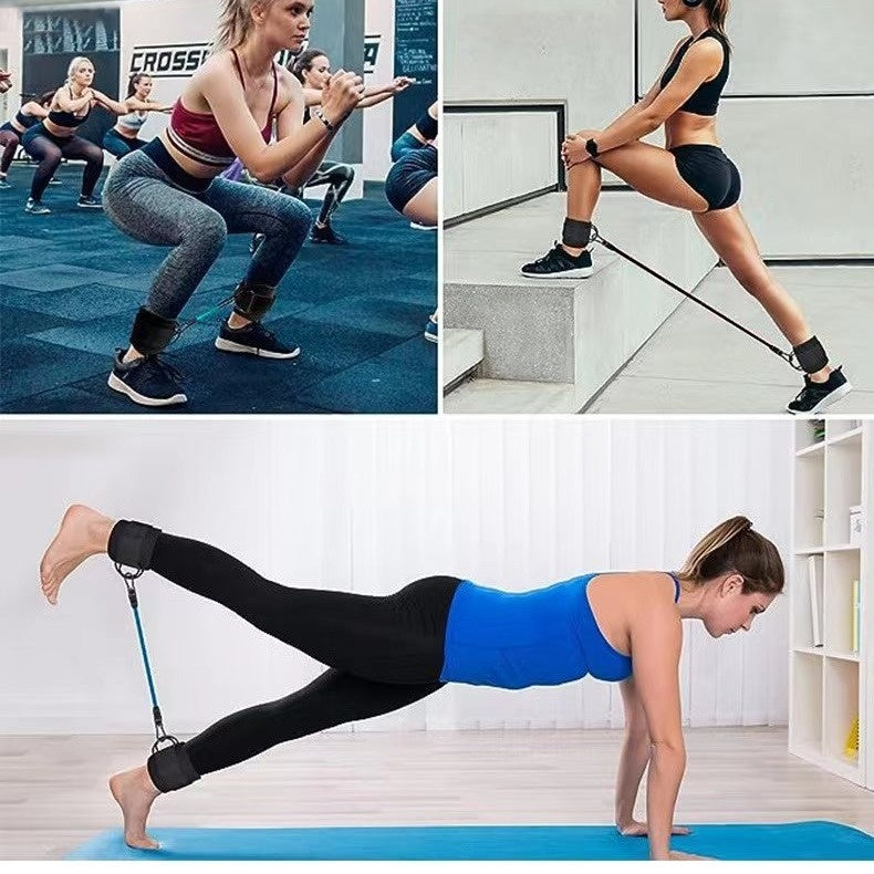 Ankle Strap Resistance Bands for Hip & Leg Strength – Elastic Fitness Pull Rope for Home, Yoga, Pilates, CrossFit & Gym Workouts