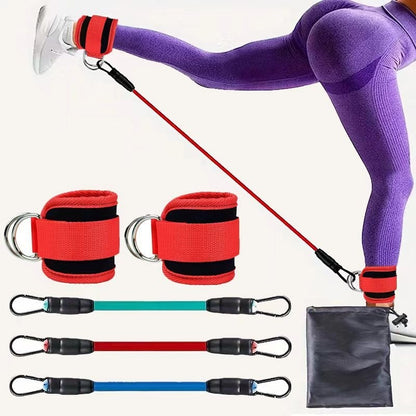 Ankle Strap Resistance Bands for Hip & Leg Strength – Elastic Fitness Pull Rope for Home, Yoga, Pilates, CrossFit & Gym Workouts