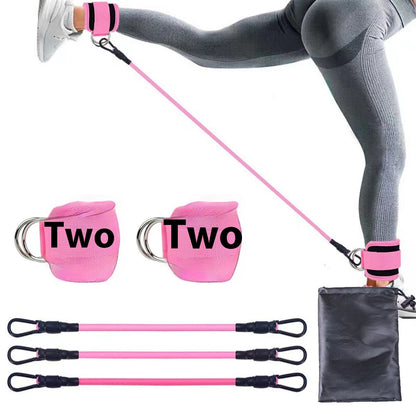 Ankle Strap Resistance Bands for Hip & Leg Strength – Elastic Fitness Pull Rope for Home, Yoga, Pilates, CrossFit & Gym Workouts